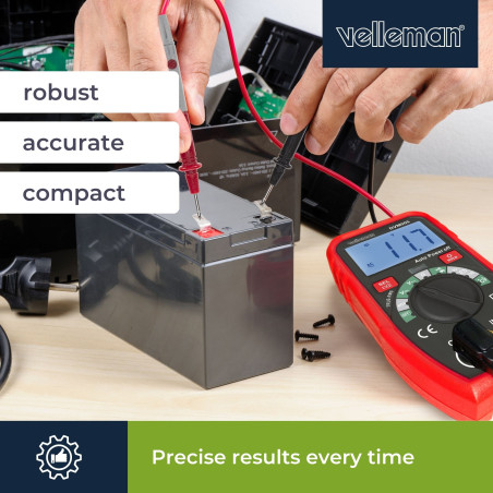 Petit multimètre numérique robuste - CAT III - 600 V - 7 fonctions