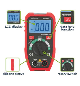 Petit multimètre numérique robuste - CAT III - 600 V - 7 fonctions - V