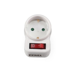 ADAPTATEUR DE PRISE AVEC INTERRUPTEUR - 1 PRISE - SCHUKO