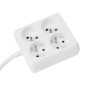 BLOC MULTIPRISE, 4 PRISES - CARRÉ - CÂBLE DE 1.5 m - BLANC - TERRE FRANÇAISE