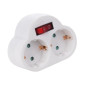 PRISE INTERMÉDIAIRE AVEC INTERRUPTEUR ON/OFF - 2 PRISES - SCHUKO