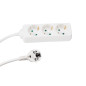 BLOC MULTIPRISES - 3 PRISES - CÂBLE DE 1.5 m - BLANC - SCHUKO