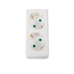 BLOC MULTIPRISES - 3 PRISES - CÂBLE DE 1.5 m - BLANC - SCHUKO