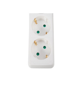 BLOC MULTIPRISES - 3 PRISES - CÂBLE DE 1.5 m - BLANC - SCHUKO - PRL