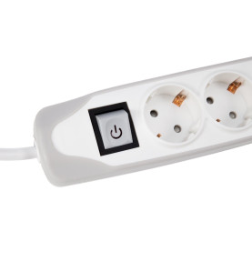 BLOC MULTIPRISE AVEC INTERRUPTEUR - 3 PRISES - 2 PORTS USB - CÂBLE DE 