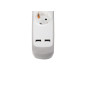 BLOC MULTIPRISE AVEC INTERRUPTEUR - 3 PRISES - 2 PORTS USB - CÂBLE DE 1.5 m - GRIS/BLANC - SCHUKO