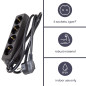 BLOC MULTIPRISES - 4 PRISES - CÂBLE DE 1.5 m - NOIR - SCHUKO