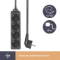 BLOC MULTIPRISES - 4 PRISES - CÂBLE DE 1.5 m - NOIR - SCHUKO