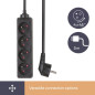 BLOC MULTIPRISE, 4 PRISES - CÂBLE DE 5 m - NOIR - TERRE FRANÇAISE BLOC MULTIPRISE, 4 PRISES - CÂBLE DE 5 m - NOIR - TERRE FRANÇAISE