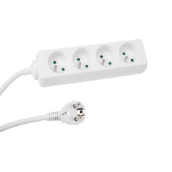 BLOC MULTIPRISE, 4 PRISES - CÂBLE DE 1.5 m - BLANC - TERRE FRANÇAISE -