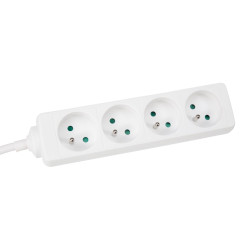 BLOC MULTIPRISE, 4 PRISES - CÂBLE DE 1.5 m - BLANC - TERRE FRANÇAISE