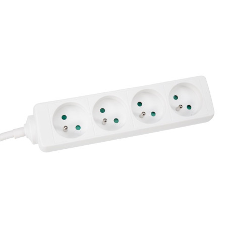 BLOC MULTIPRISE, 4 PRISES - CÂBLE DE 1.5 m - BLANC - TERRE FRANÇAISE