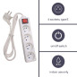 BLOC MULTIPRISE - 4 PRISES - AVEC INTERRUPTEUR - CÂBLE DE 1.5 m - BLANC - TERRE FRANÇAISE BLOC MULTIPRISE - 4 PRISES - AVEC INTERRUPTEUR - CÂBLE DE 1.5 m - BLANC - TERRE FRANÇAISE