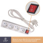 BLOC MULTIPRISE - 4 PRISES - AVEC INTERRUPTEUR - CÂBLE DE 3 m - BLANC - TERRE FRANÇAISE BLOC MULTIPRISE - 4 PRISES - AVEC INTERRUPTEUR - CÂBLE DE 3 m - BLANC - TERRE FRANÇAISE