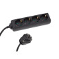 BLOC MULTIPRISES 4 PRISES AVEC GAINE RÉTRACTILE - 3G1.5 - CÂBLE DE 1.5 m - NOIR - SCHUKO BLOC MULTIPRISES 4 PRISES AVEC GAINE RÉTRACTILE - 3G1.5 - CÂBLE DE 1.5 m - NOIR - SCHUKO
