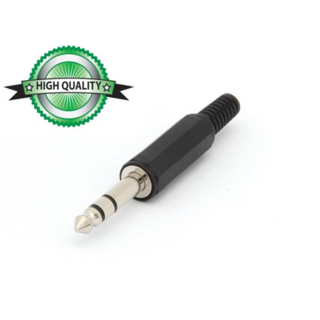 JACK MALE 6.35mm STEREO PLASTIQUE NOIR - Velleman