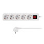 BLOC MULTIPRISE - 5 PRISES - AVEC INTERRUPTEUR - CÂBLE DE 1.5 m - BLANC - TERRE ALLEMANDE