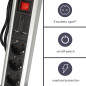 MULTIPRISE DE TABLE - 3 PRISES - 2 PORTS USB - 2.4 A - TERRE ALLEMANDE MULTIPRISE DE TABLE - 3 PRISES - 2 PORTS USB - 2.4 A - TERRE ALLEMANDE