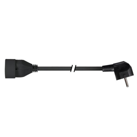 RALLONGE AVEC PRISE 90° - 1.5 m - NOIR - 3G1.5 - TERRE FRANÇAISE - PRL