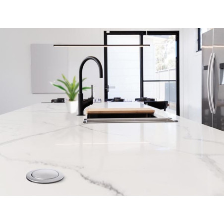 BLOC 3 PRISES ESCAMOTABLE + 2 x USB - SCHUKO