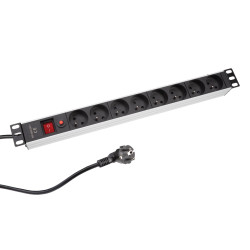 BLOC MULTIPRISE - 8 PRISES - TERRE FRANÇAISE - POUR RACK 19" - PRL