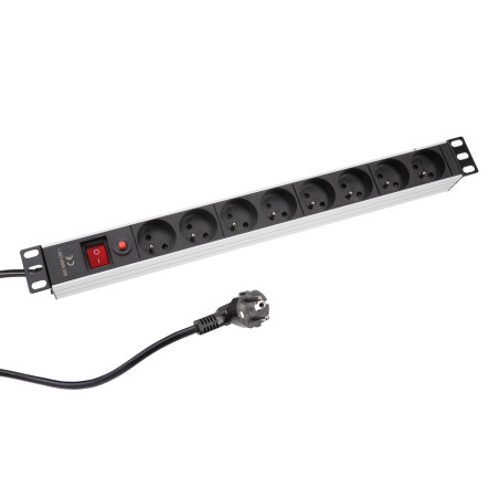 BLOC MULTIPRISE - 8 PRISES - TERRE FRANÇAISE - POUR RACK 19" - PRL
