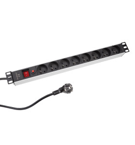 BLOC MULTIPRISE - 8 PRISES - TERRE FRANÇAISE - POUR RACK 19" - PRL
