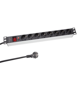 BLOC MULTIPRISE - 8 PRISES - TERRE ALLEMANDE - POUR RACK 19" - PRL