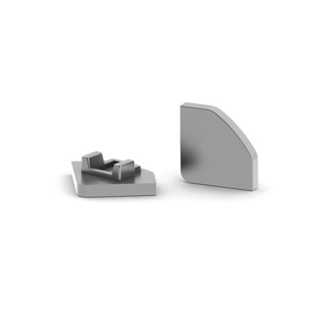 CAPUCHON EN ALUMINIUM POUR PROFILÉ LED ALU-45 - SANS TROU DE CÂBLE - A