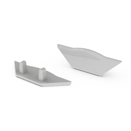 CAPUCHON EN ABS POUR PROFILÉ LED ALU-CORNER - SANS TROU DE CÂBLE - GRI