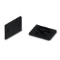 CAPUCHON EN ALUMINIUM POUR DIFFUSEUR PPMA POUR RUBAN LED ALU-EPOXY - SANS TROU DE CÂBLE - NOIR