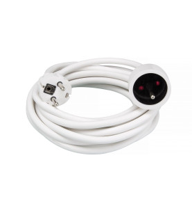 RALLONGE - 5 m - BLANC - 3G1.5 - TERRE FRANÇAISE - PRL