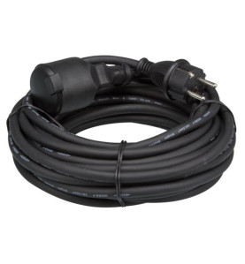 RALLONGE EN CAOUTCHOUC - 10 m - NOIR - 3G1.5 - TERRE FRANÇAISE - PRL
