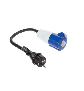 CÂBLE ADAPTATEUR AVEC FICHE SCHUKO VERS FICHE FEMELLE CEE - PRL