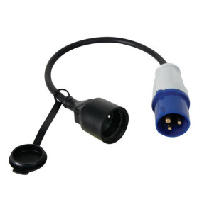 CÂBLE ADAPTATEUR AVEC FICHE MÂLE VERS FICHE CEE - TERRE FRANÇAISE - H0