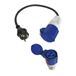 CÂBLE ADAPTATEUR AVEC FICHE SCHUKO VERS PRISE CEE - PRL