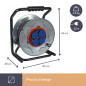 ENROULEUR NÉOPRÈNE AVEC SYSTEME "ANTI-TWIST" - 25 m - 3G2.5 - 4 PRISES - TERRE FRANÇAISE