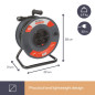 ENROULEUR 50 m - 3G1.5 - 4 PRISES - PRISE ALLEMANDE