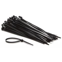 JEU DE SERRE-CÂBLES EN NYLON - 4.6 x 200 mm - NOIR (100 pcs) - PRL