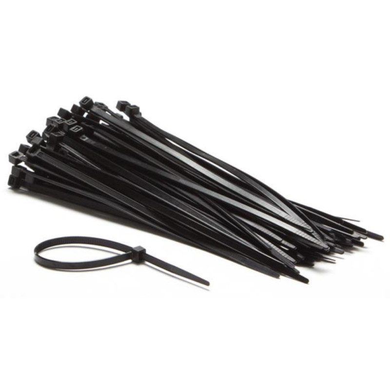 JEU DE SERRE-CÂBLES EN NYLON - 4.6 x 200 mm - NOIR (100 pcs) JEU DE SERRE-CÂBLES EN NYLON - 4.6 x 200 mm - NOIR (100 pcs)