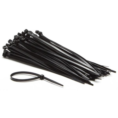 JEU DE SERRE-CÂBLES EN NYLON - 4.6 x 200 mm - NOIR (100 pcs) - PRL