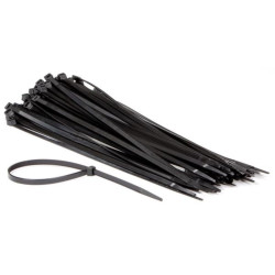 JEU DE SERRE-CÂBLES EN NYLON - 7.6 x 400 mm - NOIR (100 pcs) - PRL