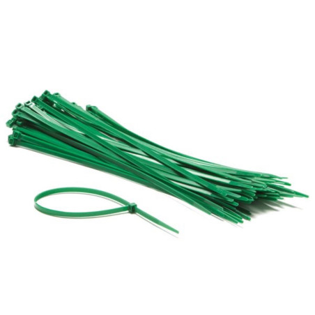 JEU DE SERRE-CÂBLES EN NYLON - 4.8 x 300 mm - VERT (100 pcs) - PRL