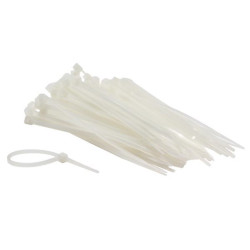 JEU DE SERRE-CÂBLES EN NYLON - 2.5 x 100 mm - BLANC (100 pcs) - PRL