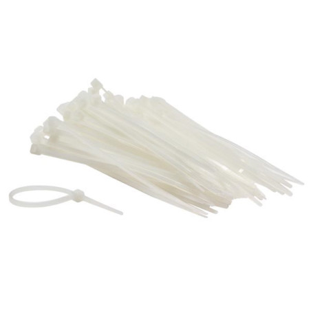 JEU DE SERRE-CÂBLES EN NYLON - 2.5 x 100 mm - BLANC (100 pcs) - PRL