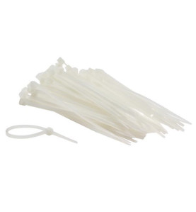 JEU DE SERRE-CÂBLES EN NYLON - 2.5 x 100 mm - BLANC (100 pcs) - PRL