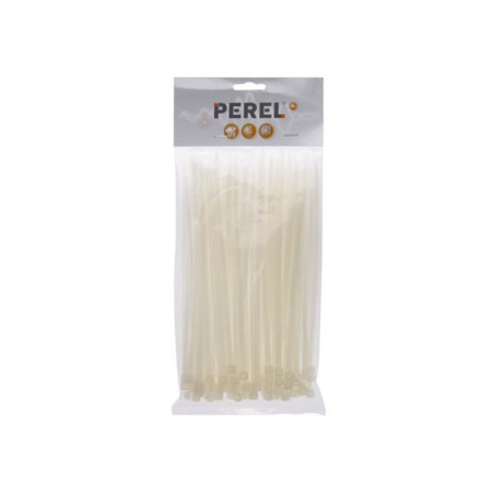 JEU DE SERRE-CÂBLES EN NYLON - 4.6 x 200 mm - BLANC (100 pcs)