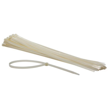 JEU DE SERRE-CÂBLES EN NYLON - 8.8 x 610 mm - BLANC (50 pcs) - PRL