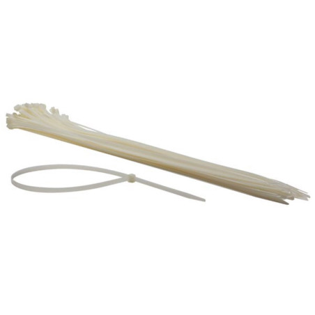 JEU DE SERRE-CÂBLES EN NYLON - 8.8 x 750 mm - BLANC (50 pcs) - PRL