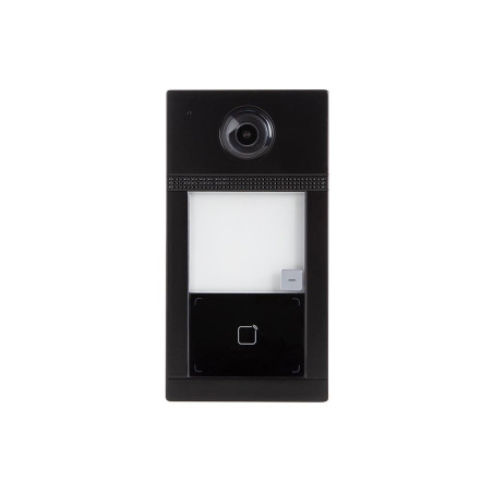 Sonnette vidéo professionnelle IP métal 1 bouton - Noir - PoE - Vellem